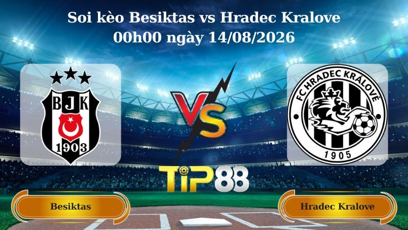 TIP88 Nhận định soi kèo Besiktas vs Hradec Kralove 00h00 ngày 14/08/2026 - Vòng loại Europa League